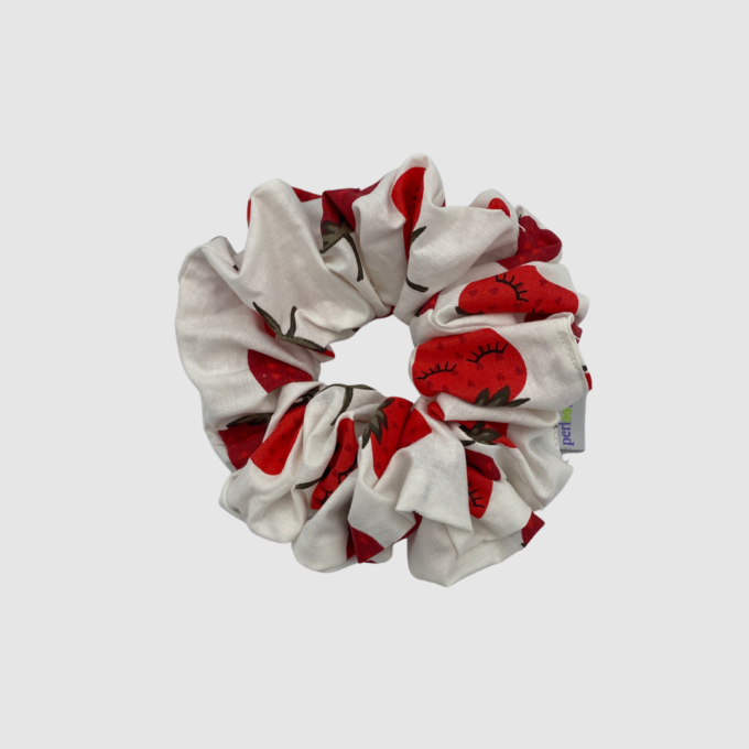 ΥΦΑΣΜΑΤΙΝΑ SCRUNCHIES - Strawberry, XL