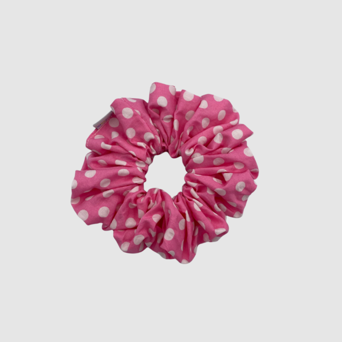 XL ΥΦΑΣΜΑΤΙΝΑ SCRUNCHIES - Polka Pink