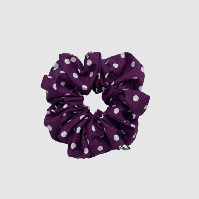 XL ΥΦΑΣΜΑΤΙΝΑ SCRUNCHIES - Polka Purple