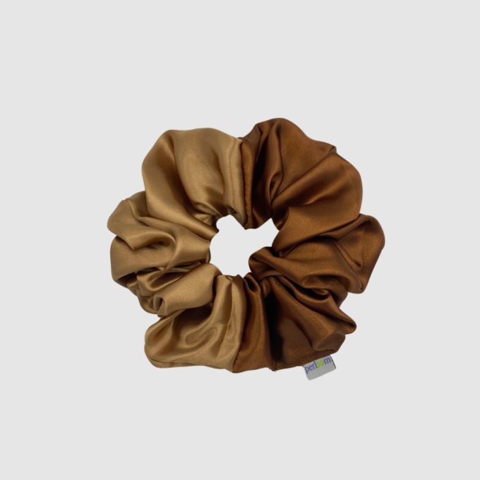 ΣΑΤΕΝ ΔΙΧΡΩΜΑ SCRUNCHIES - Caramel Macchiato