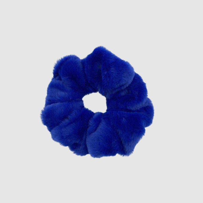 ΧΕΙΡΟΠΟΙΗΤΟ ΓΟΥΝΙΝΟ SCRUNCHIE - ΜΠΛΕ ΣΚΟΥΡΟ