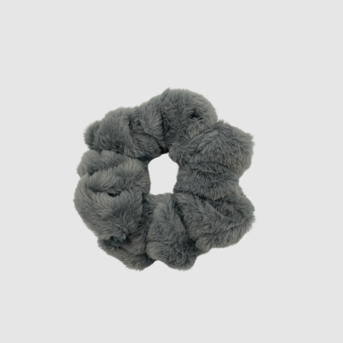 ΧΕΙΡΟΠΟΙΗΤΟ ΓΟΥΝΙΝΟ SCRUNCHIE - ΓΚΡΙ